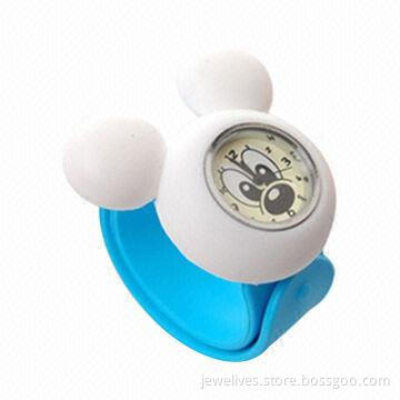 Snap-on Bracelet Watch with Color-filled, Made of Silicone/Steel